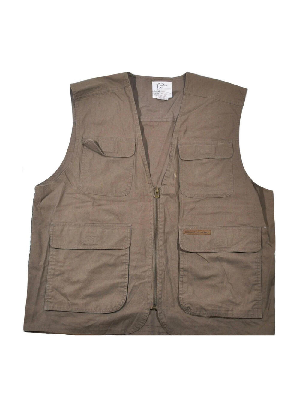 Vintage Ducks Unlimited Hunting Bird 90s Brown Vest Size Large